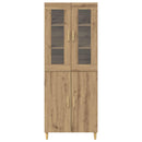 Highboard Artisan Egetræ 69,5 x 34 x 180 cm Ingeniørtræ og glas