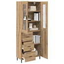 Highboard med skuffe 2 pcs Artisan Egetræ Konstrueret træ