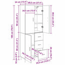 Highboard 2 pcs Artisan Egetræ 69,5 x 34 x 180 cm