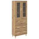 Highboard Artisan Egetræ 69,5 x 34 x 180 cm Ingeniørtræ og glas