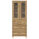 Highboard Artisan Egetræ 69,5 x 34 x 180 cm Ingeniørtræ og glas