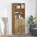Highboard Artisan Egetræ 69,5 x 34 x 180 cm Ingeniørtræ og glas