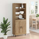 Highboard Artisan Egetræ 69,5 x 34 x 180 cm Ingeniørtræ og glas