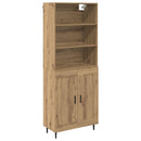 Highboard Artisan Egetræ 69,5 x 34 x 180 cm Ingeniørtræ og glas