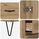 Highboard 2 pcs Artisan Egetræ Konstrueret træ og glas