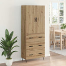 Highboard 2 pcs Artisan Egetræ Konstrueret træ og glas