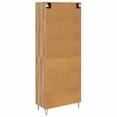 Highboard 2 pcs Artisan Egetræ Konstrueret træ og glas