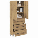Highboard 2 pcs Artisan Egetræ Konstrueret træ og glas