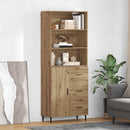 Highboard Artisan Egetræ 69,5 x 34 x 180 cm Ingeniørtræ og glas