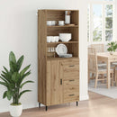 Highboard Artisan Egetræ 69,5 x 34 x 180 cm Ingeniørtræ og glas