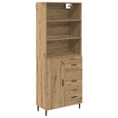 Highboard Artisan Egetræ 69,5 x 34 x 180 cm Ingeniørtræ og glas