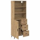 Highboard Artisan Egetræ 69,5 x 34 x 180 cm Ingeniørtræ og glas