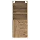 Highboard Artisan Egetræ 69,5 x 34 x 180 cm Ingeniørtræ og glas