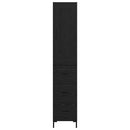 Highboard med skuffe Sort eg 34,5 x 34 x 180 cm Konstrueret træ