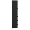 Highboard med skuffe Sort eg 34,5 x 34 x 180 cm Konstrueret træ