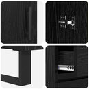 Highboard med skuffe Sort eg 69,5 x 34 x 180 cm Konstrueret træ