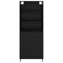 Highboard Sort eg 69,5 x 34 x 180 cm Ingeniørtræ og glas