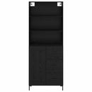 Highboard med skuffe Sort eg 69,5 x 34 x 180 cm Konstrueret træ