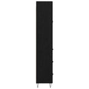 Highboard med skuffe Sort eg 69,5 x 34 x 180 cm Konstrueret træ