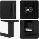Highboard med skuffe 2 pcs Sort eg Konstrueret træ