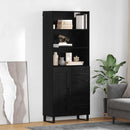 Highboard med skuffe 2 pcs Sort eg Konstrueret træ