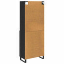 Highboard med skuffe 2 pcs Sort eg Konstrueret træ