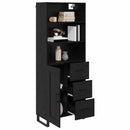 Highboard med skuffe 2 pcs Sort eg Konstrueret træ