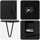 Highboard med skuffe 2 pcs Sort eg Konstrueret træ og glas