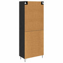 Highboard med skuffe 2 pcs Sort eg Konstrueret træ og glas