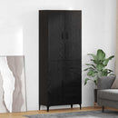 Highboard med skuffe Sort eg 69,5 x 34 x 180 cm Konstrueret træ