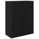 Highboard med skuffe Sort eg 69,5 x 34 x 180 cm Konstrueret træ