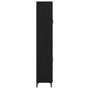 Highboard med skuffe Sort eg 69,5 x 34 x 180 cm Konstrueret træ