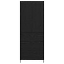 Highboard med skuffe 2 pcs Sort eg Konstrueret træ