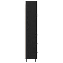 Highboard med skuffe 2 pcs Sort eg Konstrueret træ