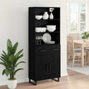 Highboard 2 pcs Sort eg 69,5 x 34 x 180 cm Konstrueret træ