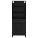 Highboard 2 pcs Sort eg 69,5 x 34 x 180 cm Konstrueret træ