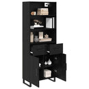 Highboard 2 pcs Sort eg 69,5 x 34 x 180 cm Konstrueret træ
