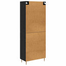 Highboard med skuffe Sort eg 69,5 x 34 x 180 cm Konstrueret træ
