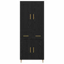 Highboard med skuffe Sort eg 69,5 x 34 x 180 cm Konstrueret træ