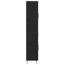 Highboard med skuffe Sort eg 69,5 x 34 x 180 cm Konstrueret træ