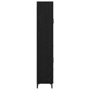 Highboard med skuffe Sort eg 69,5 x 34 x 180 cm Konstrueret træ