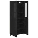 Highboard 2 pcs Sort eg Konstrueret træ