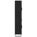 Highboard med skuffe 2 pcs Sort eg Ingeniørtræ og glas