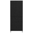 Highboard med skuffe 2 pcs Sort eg Ingeniørtræ og glas