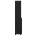 Highboard med skuffe Sort eg 69,5 x 34 x 180 cm Konstrueret træ