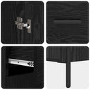 Highboard med skuffe Sort eg 69,5 x 34 x 180 cm Konstrueret træ