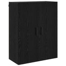 Highboard med skuffe Sort eg 69,5 x 34 x 180 cm Konstrueret træ