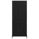 Highboard med skuffe Sort eg 69,5 x 34 x 180 cm Konstrueret træ