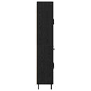 Highboard med skuffe Sort eg 69,5 x 34 x 180 cm Konstrueret træ