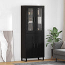 Highboard 2 pcs Sort eg Ingeniørtræ og glas